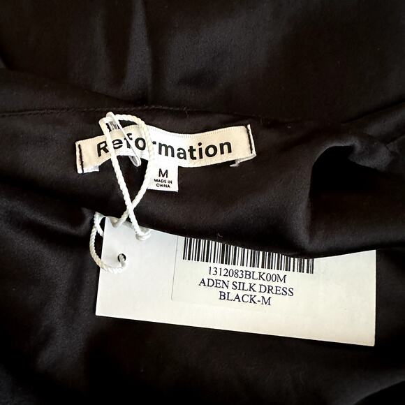 Reformation Aden Silk Dress Black - Picture 10 of 11